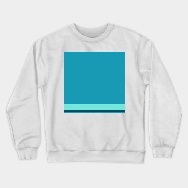 A lovely integration of Water, Tiffany Blue, Water Blue and Marine Blue stripes. Crewneck Sweatshirt by Sociable Stripes